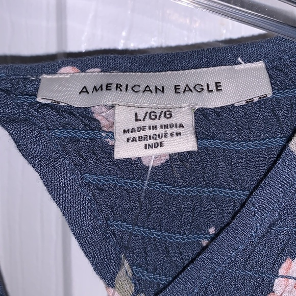 American Eagle Blue Floral Romper, Large - Picture 4 of 4